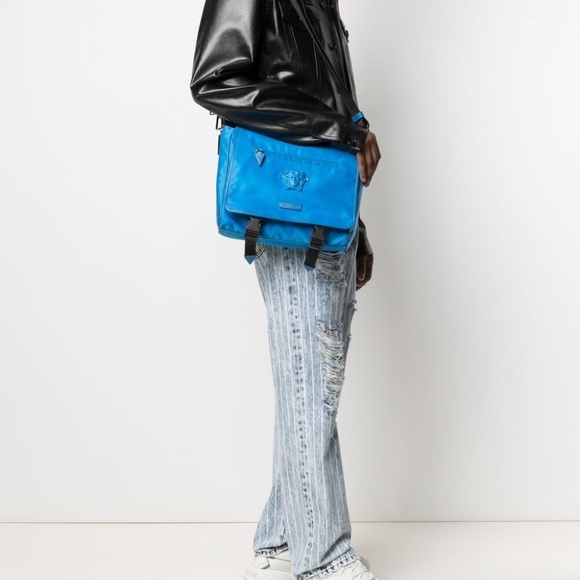 Versace La Medusa Nylon Messenger Bag - Picture 10 of 16